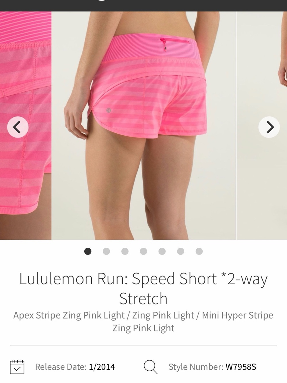 ISO lululemon speed shorts in Zing Pink Light